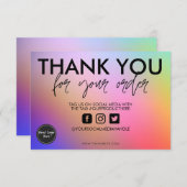 Carte Insertion de support de Merci Abstrait aquarelle (Devant / Derrière)