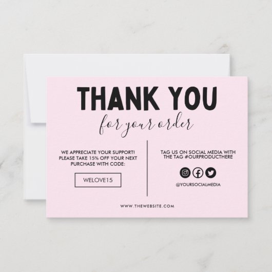 Carte Insertion de supports de Merci (Devant)