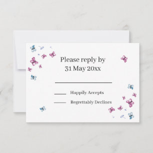 Carte Insertion RSVP de papillon délicate