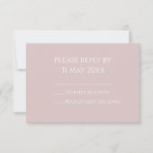 Carte Insertion RSVP élégante rose douce (Devant)