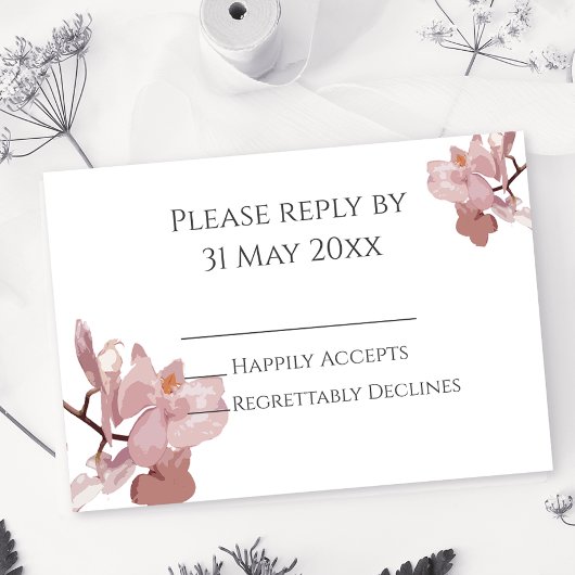 Carte Insertion RSVP pour orchidée rose