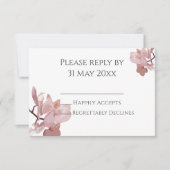 Carte Insertion RSVP pour orchidée rose (Devant)