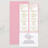 Carte Insertions de cadres de cabine photo mariage (rose (Devant / Derrière)