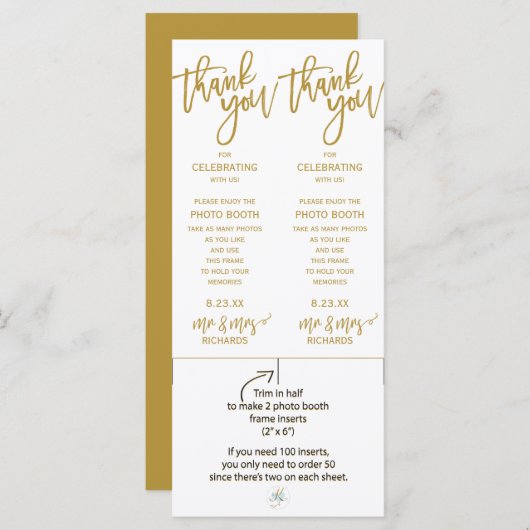 Carte Insertions de trames de la cabine photo | Script d (Devant / Derrière)