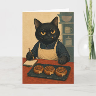 Carte Inspecteur de boulangerie - Drôle de chat noir