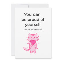 Carte Inspirante Chat Rose Mignon Fière de Toi