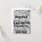 Carte Inspiration de nuage de mots du zodiaque de Léo Sa (Devant/Arrière en situation)