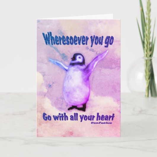 Carte Inspiration du devis de Penguin Confucius (Devant)