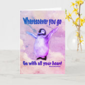 Carte Inspiration du devis de Penguin Confucius (Fleur jaune)