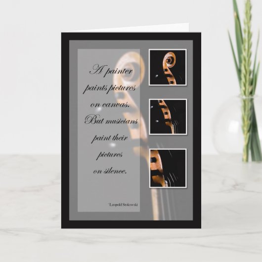 Carte Inspiration musicale Cello ou basse (Devant)