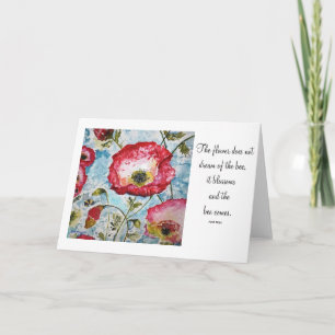 Carte Inspiration Poésie Poppies Bee Art Card