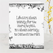 Carte Inspirational Learning to dance in the Rain Citati (Fleur jaune)