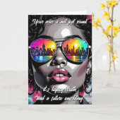 Carte Inspirational Quote and City Woman (Fleur jaune)