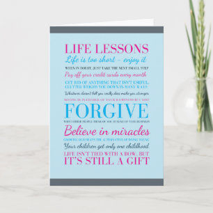 Carte Inspirational quote on greeting card