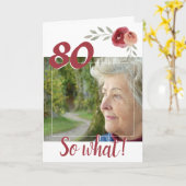 Carte Inspirationnel 80e anniversaire de la photo floral (Fleur jaune)