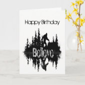 Carte Inspirationnel Croyez-Vous Grand Pied Sasquatch (Fleur jaune)