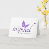 Carte Inspirationnel Soyez Inspiré Papillon Quotidien (Fleur jaune)