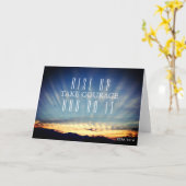 Carte Inspirationnel Verset Bible Sunrise "Rise Up" (Fleur jaune)
