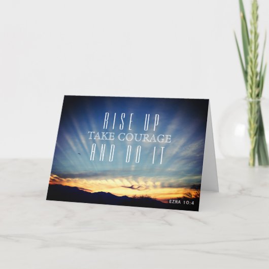 Carte Inspirationnel Verset Bible Sunrise "Rise Up" (Devant)