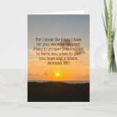 Carte Inspirationnelle Bible Verse Jérémie 29:11 Lever d (Devant)