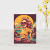 Carte Inspiré des années 50 (Fleur jaune)