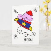 Carte inspirée de citation de chat de fusée de (Fleur jaune)