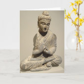 Carte inspirée méditante de zen de Bouddha (Fleur jaune)
