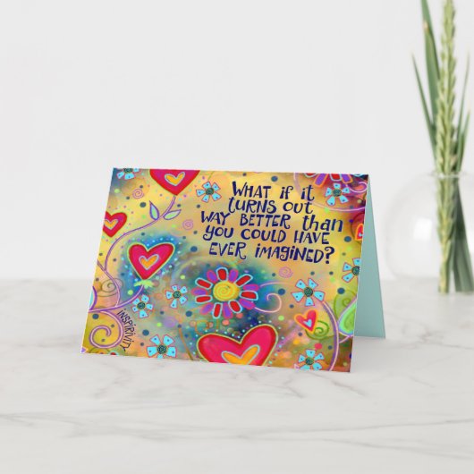 Carte Inspirété "meilleure que prévue" (Devant)