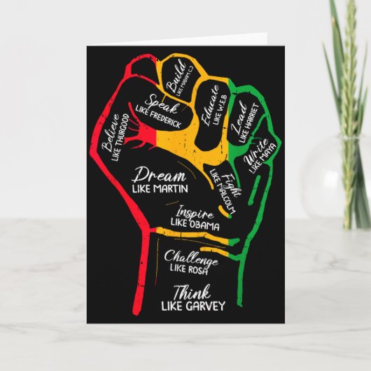 Carte Inspiring Black Leaders Power Fist Hand Black Hist (Devant)