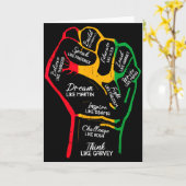 Carte Inspiring Black Leaders Power Fist Hand Black Hist (Fleur jaune)