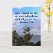 CARTE INSPIRING MATTHEW 11:28 CONCEPTION DE L'ÉCRAN (Fleur jaune)