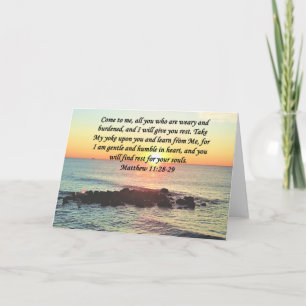 CARTE INSPIRING MATTHEW 11:28 DESIGN PHOTO DE LEVER