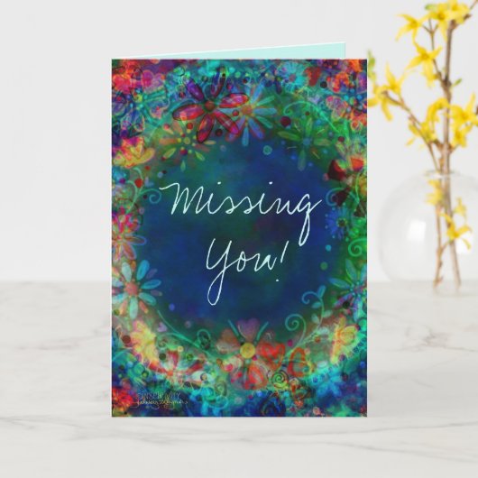 Carte "Inspirivity" floral bleu de You Missing (Fleur jaune)