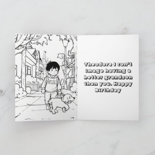 Carte Instant photo anime enfants colorier anniversaire