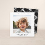 Carte Instant Photo Gallery white border Merry Christmas<br><div class="desc">Add your favorite selfie or family snapshot. Use a square photo to create a unique and personal greeting. A simple,  thick white border on the front with an area to add a holiday greeting. If you need to adjust the pictures,  click on the customize tool to make changes.</div>