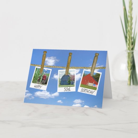 Carte Instantanés de grange et de tracteur pour 50e anni (Devant)