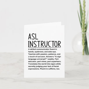 Carte Instructeur d'asl