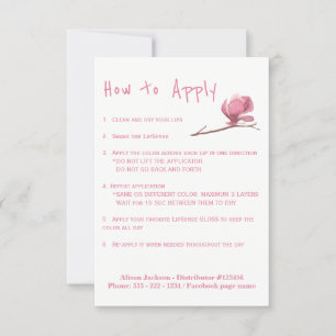 Carte Instructions d'application du distributeur de bâto