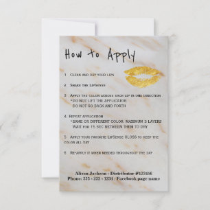 Carte Instructions d'application du distributeur de coul