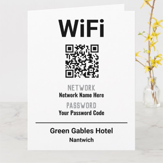 Carte Instructions WiFi avec code QR (Fleur jaune)