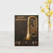 Carte Instrument de musique Euphonium laiton (Fleur jaune)