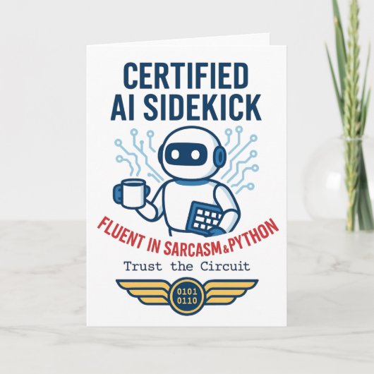 Carte Intelligence Artificielle Sidekick Drôle Design (Devant)