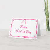 Carte Intemporelle Saint Valentin Coquette Bow Girly Pin (Devant)