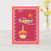 Carte Interactif "mouvement anniversaire d'AOÛT de (Fleur jaune)