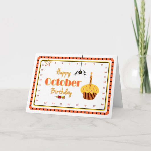 Carte Interactif "mouvement anniversaire d'OCTOBRE de (Devant)