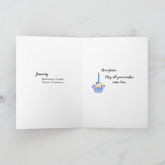 Carte Interactive Move the Star JANVIER Birthday Card (Intérieur)