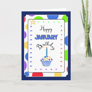 Carte Interactive Move the Star JANVIER Birthday Card