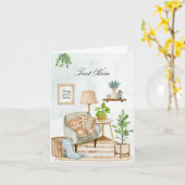 Carte Intérieur chaleureux avec plantes (Fleur jaune)