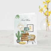 Carte Intérieur chaleureux avec plantes (Fleur jaune)