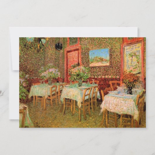 Carte Intérieur d'un restaurant par Vincent van Gogh (Devant)
